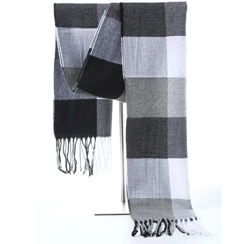 Men's Plaid & Striped Scarf