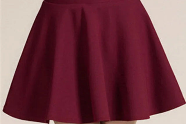 Plain And Striped Mini Skirt