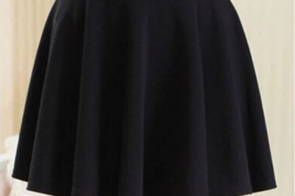 Plain And Striped Mini Skirt