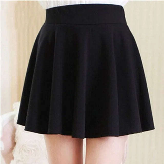 Plain And Striped Mini Skirt