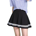 Plain And Striped Mini Skirt