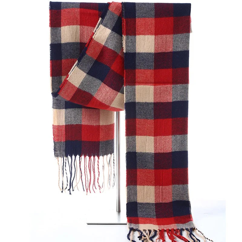 Men's Plaid & Striped Scarf