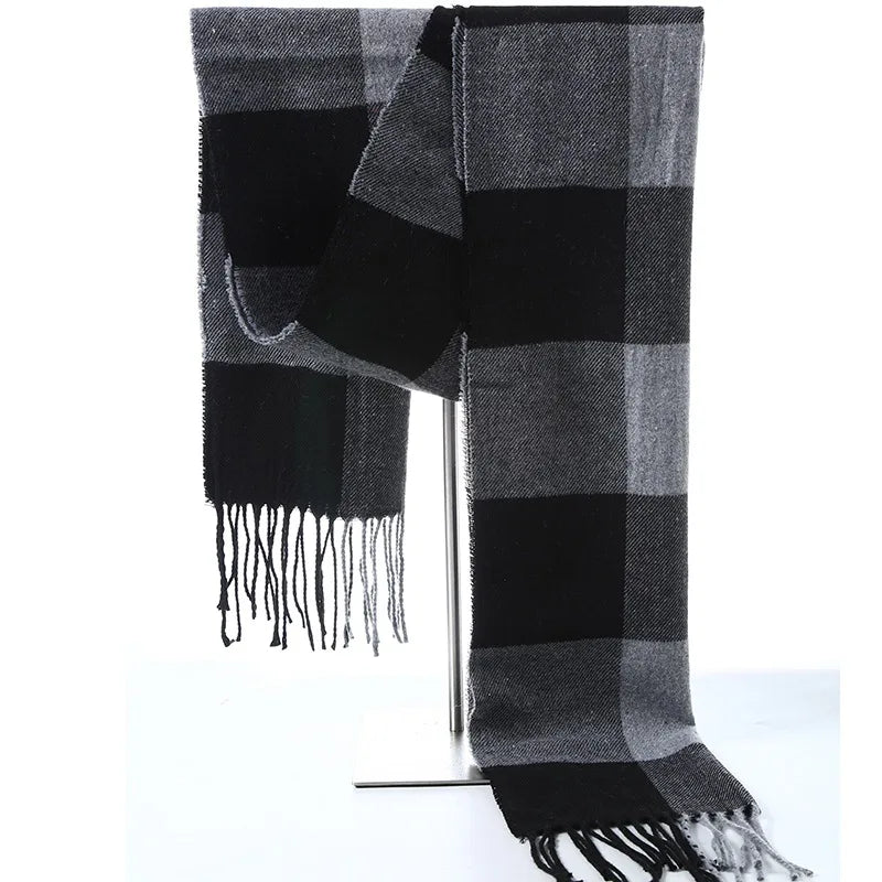 Men's Plaid & Striped Scarf