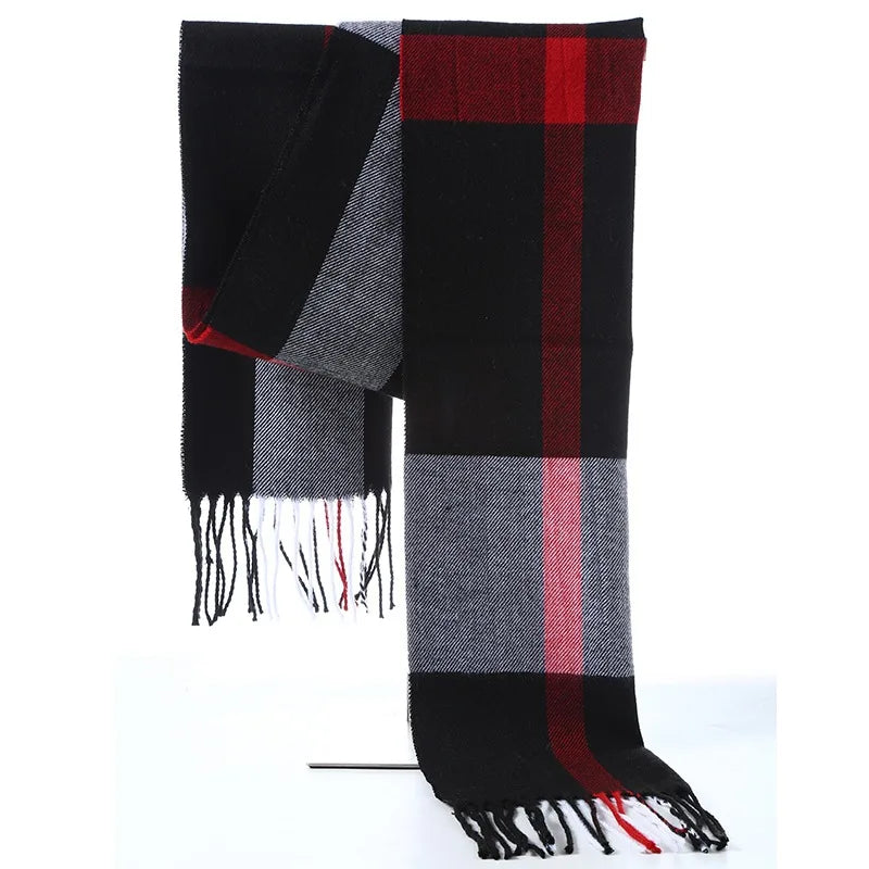 Men's Plaid & Striped Scarf