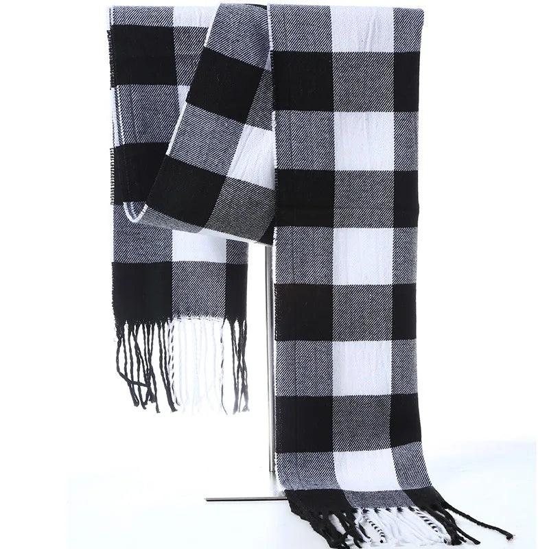 Men's Plaid & Striped Scarf