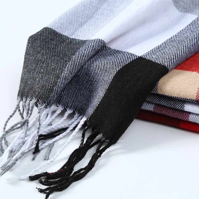 Men's Plaid & Striped Scarf
