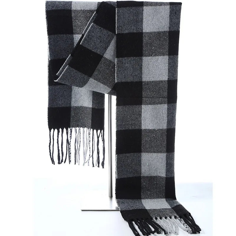 Men's Plaid & Striped Scarf