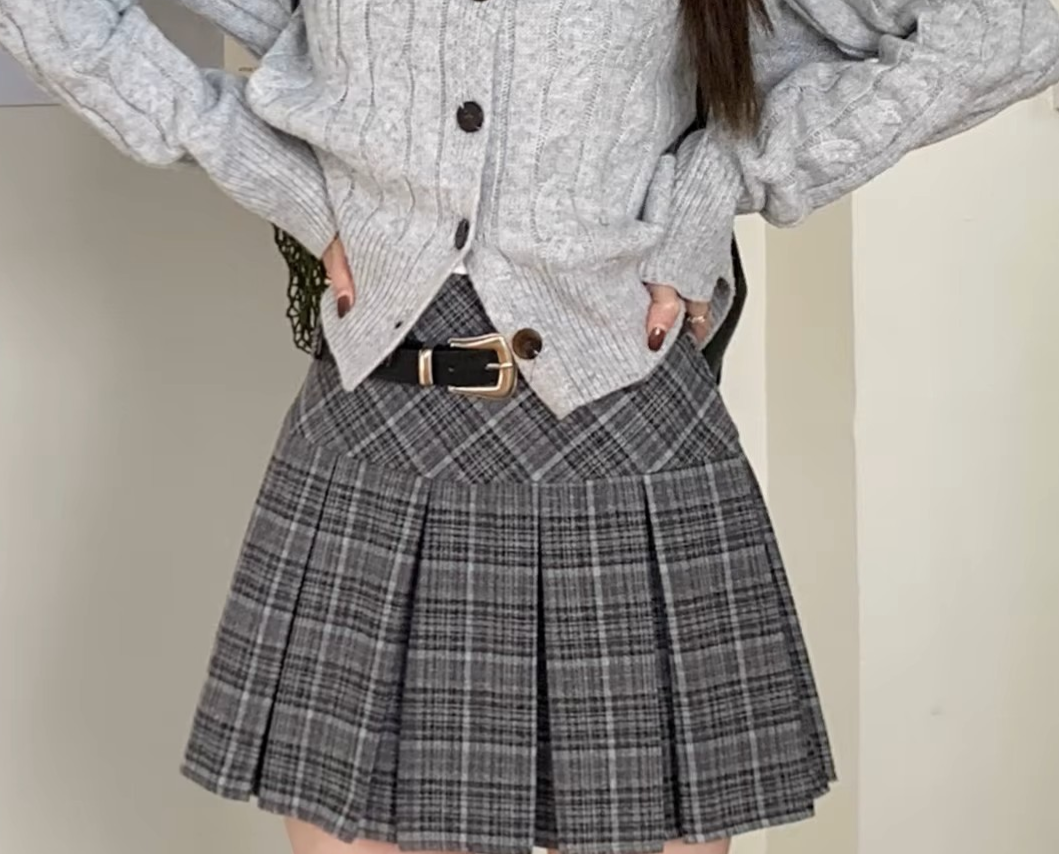 Tartan Plaid Pleated High Waist Mini Skirt