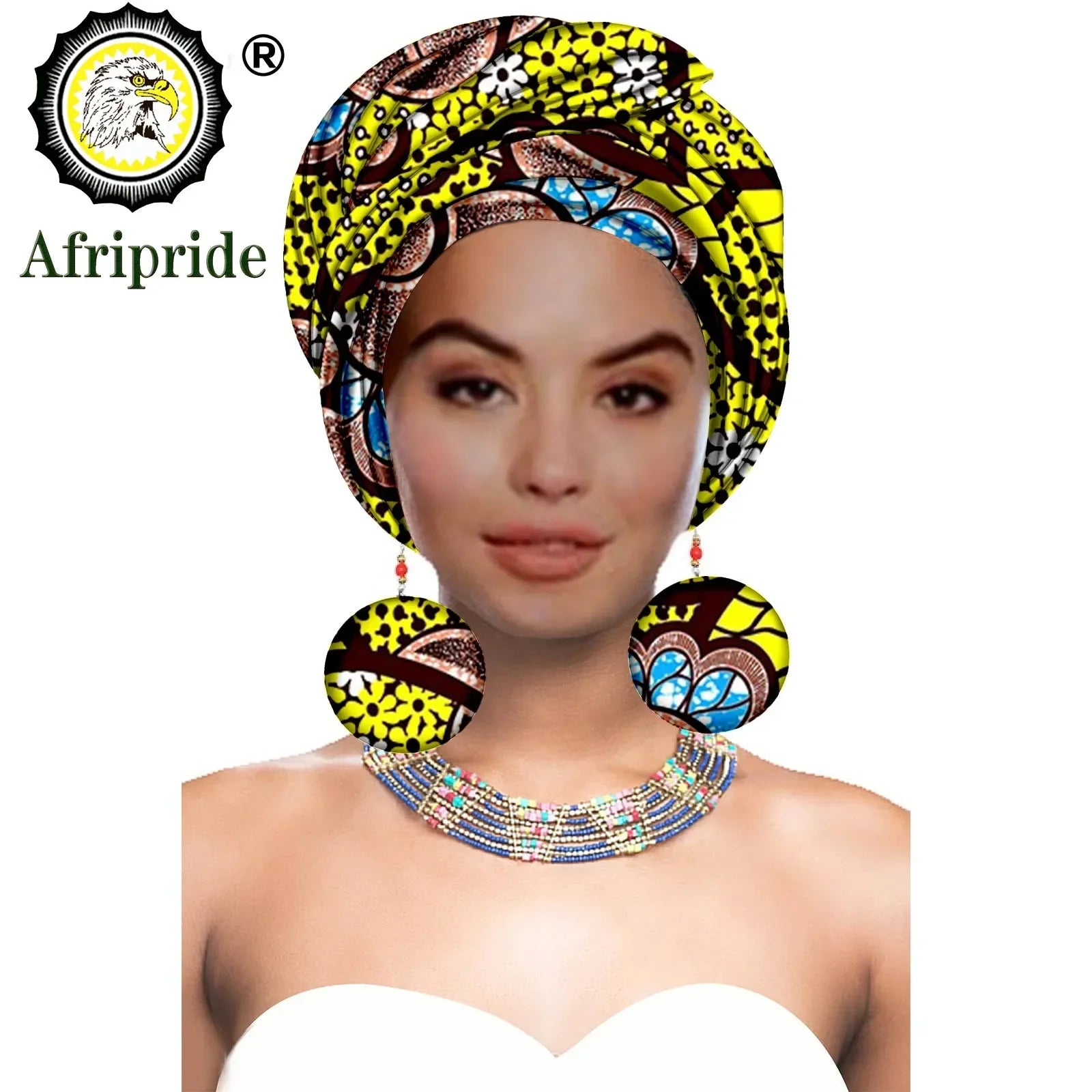 African Headwrap with Matching Earrings