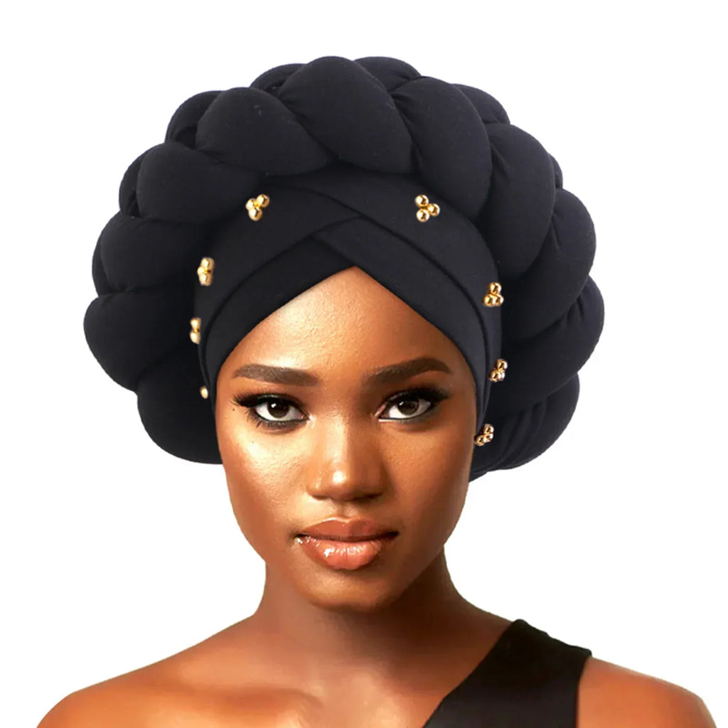 Soft Pre-Tied Twisted Solid Color Head Wrap