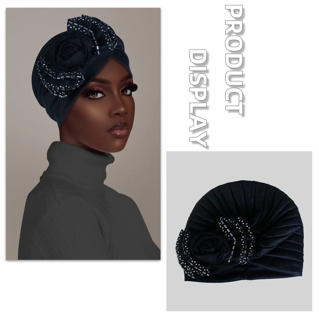 Flower Diamonds Fashion Bonnet Hat