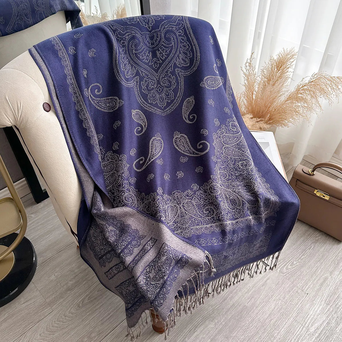 Fringed Paisley Shawl Scarf