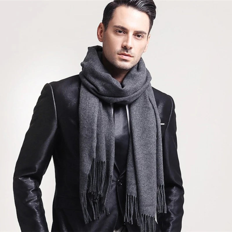 Wool Winter Soft Warm Thick Cashmere Long Tassel Shawl Scarf