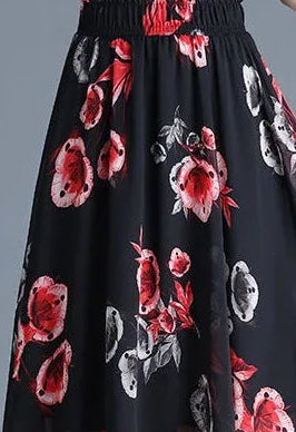Floral Chiffon Midi Skirt