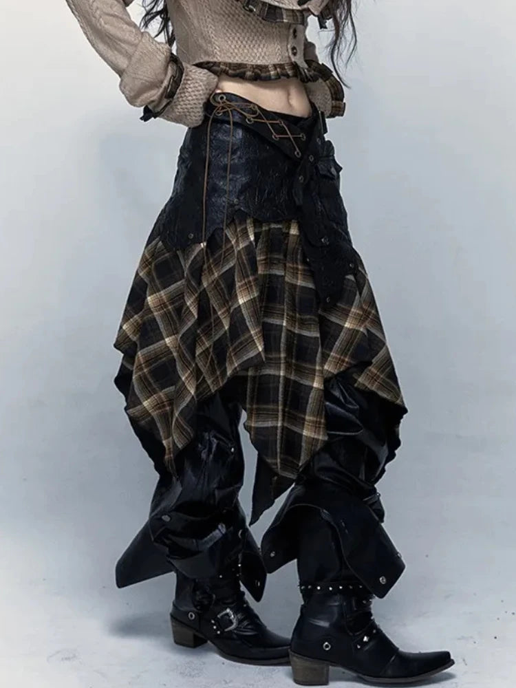 Midi Retro Gothic Punk Skirt