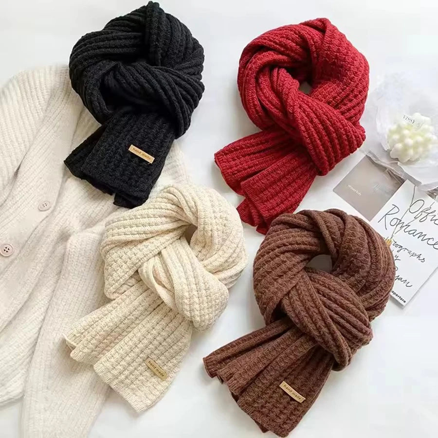 Thick Long Cashmere Knit Scarf