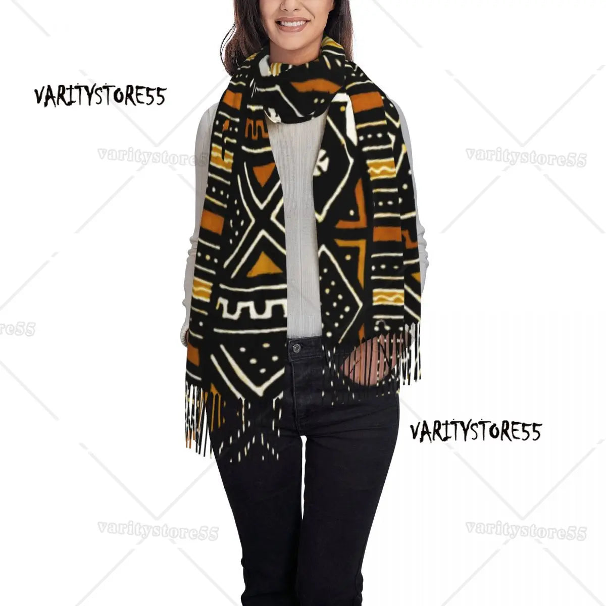 Printed African Scarf Shawl Head Wrap