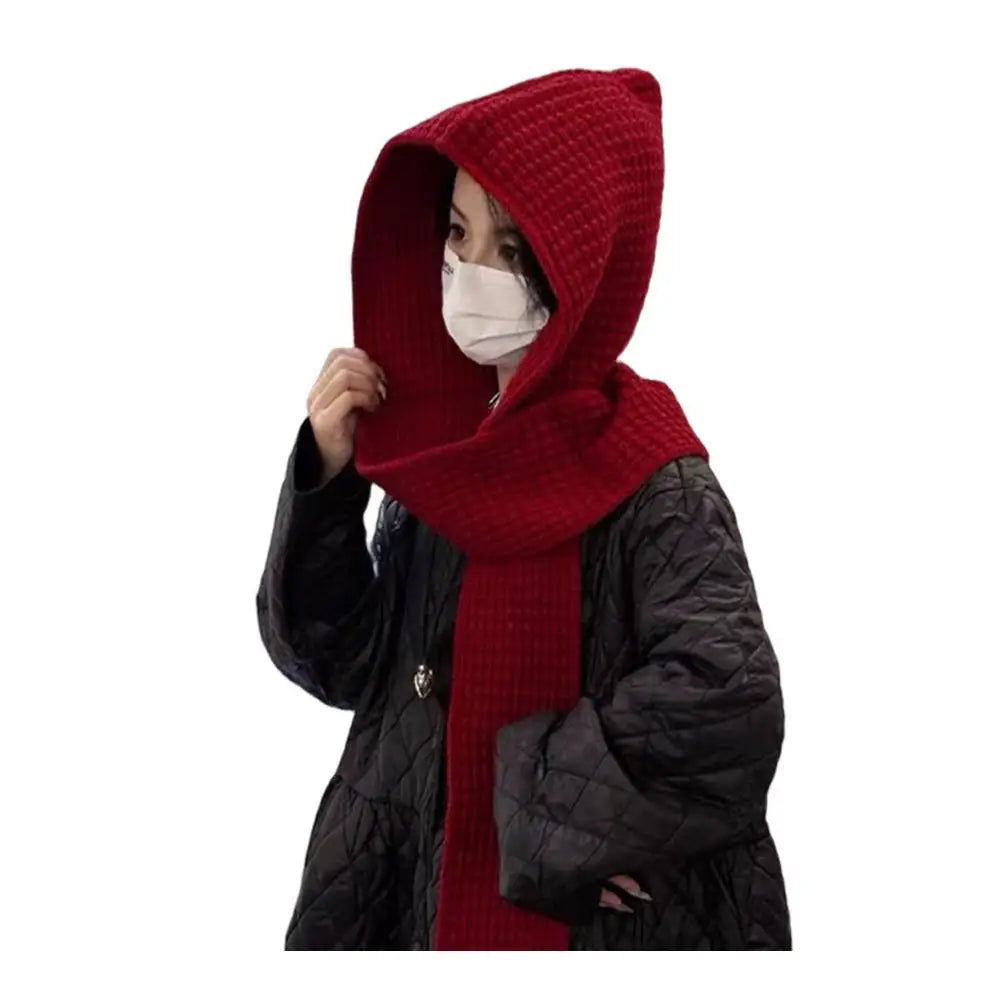 Casual Knit Hooded Scarf