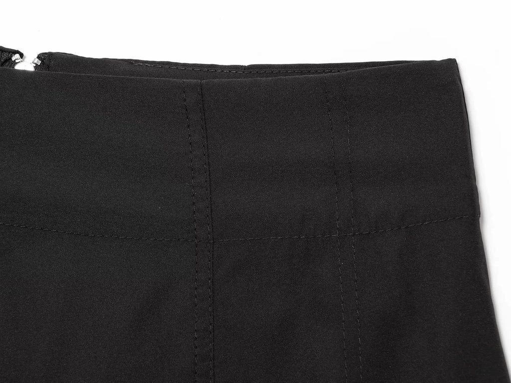 Zippered Midi Mini Skirt