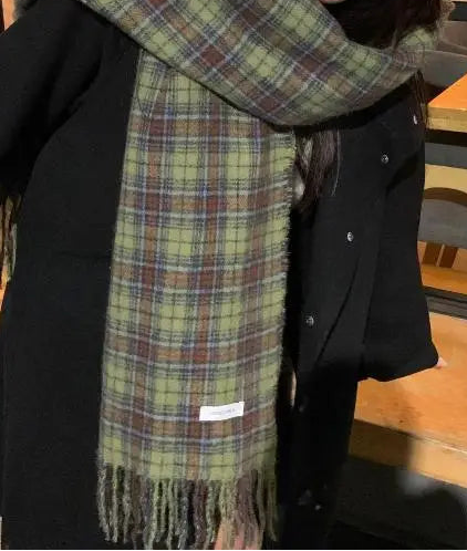 Fashionable Large Windproof Checkered Scarves