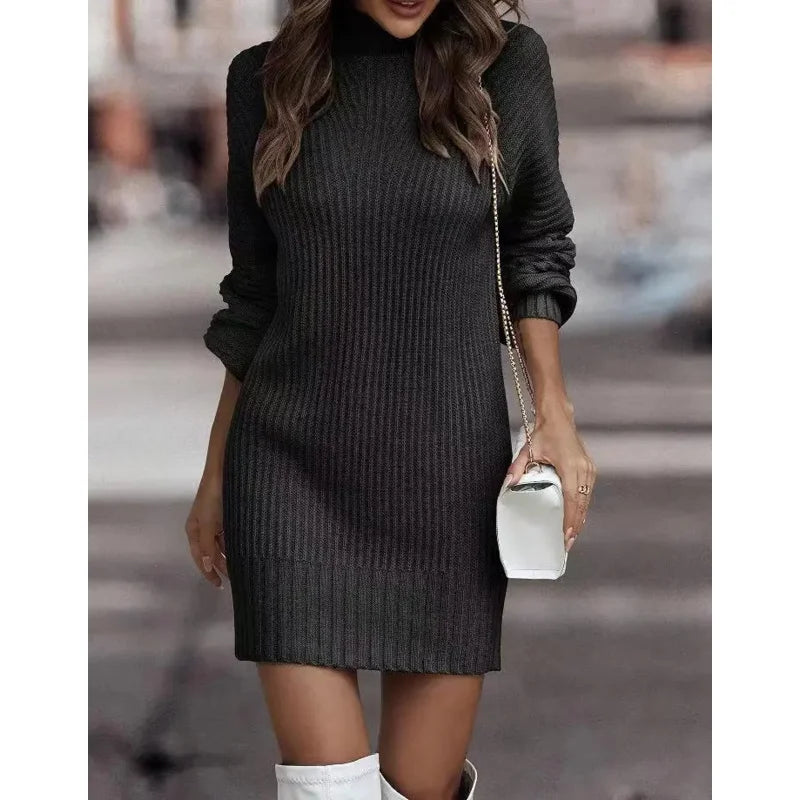 Women's Knitted Pullover Sweater Dress