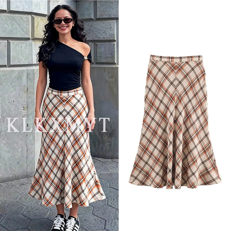 Plaid Natural - Waist Skirt