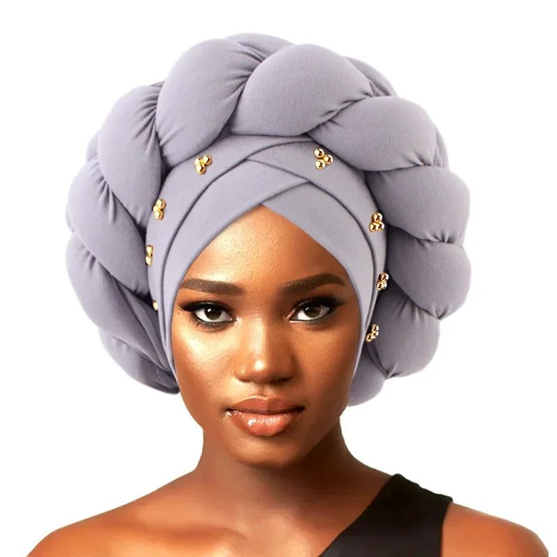 Soft Pre-Tied Twisted Solid Color Head Wrap