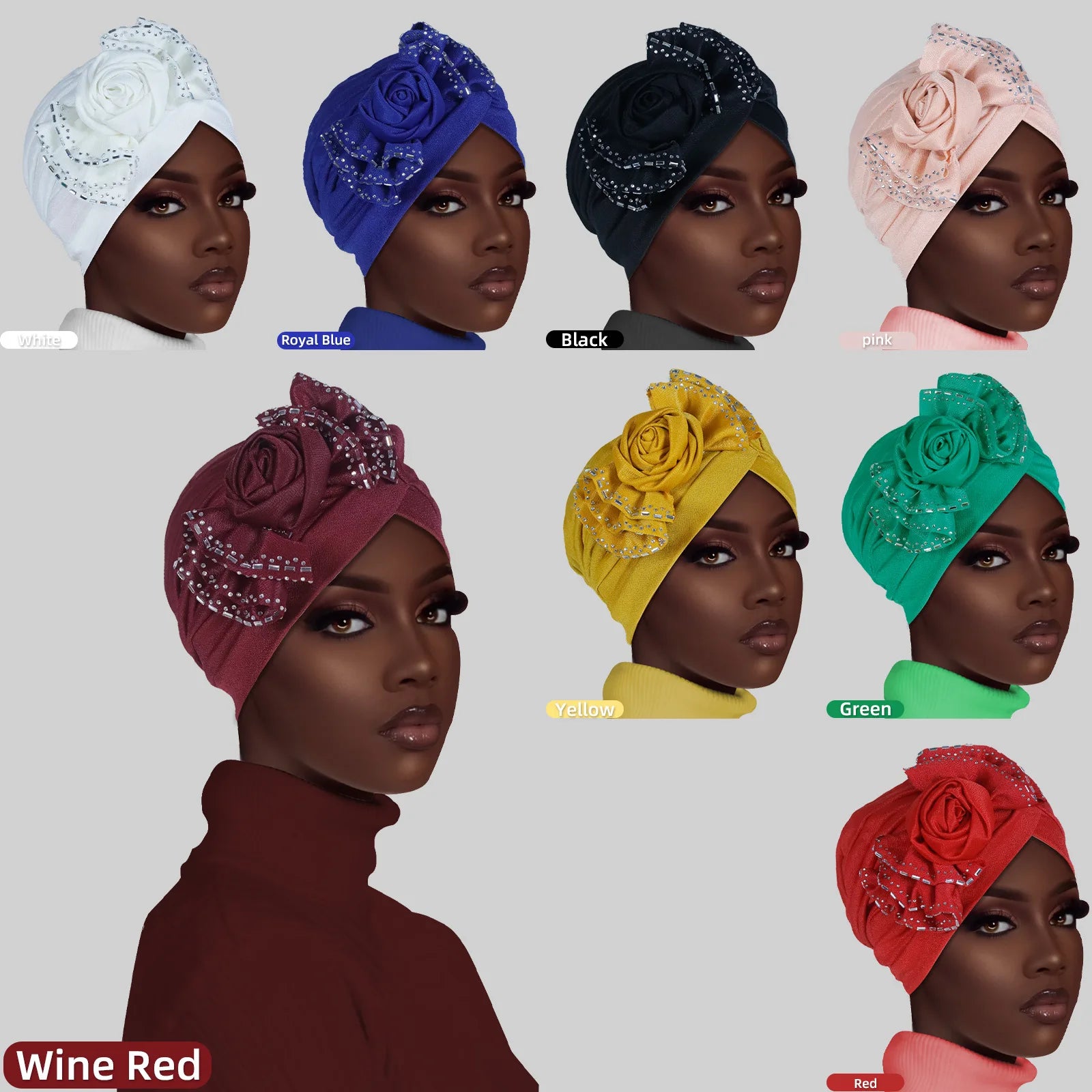 Flower Diamonds Fashion Bonnet Hat