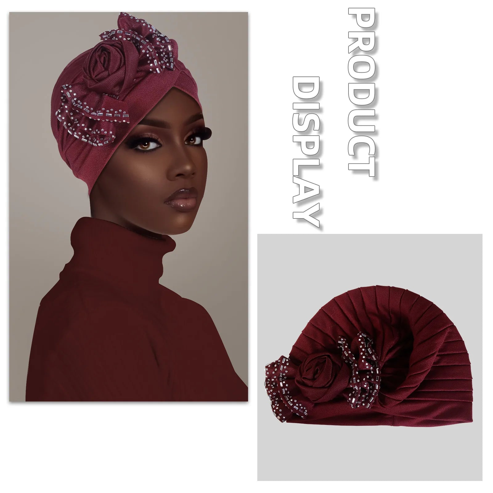 Flower Diamonds Fashion Bonnet Hat