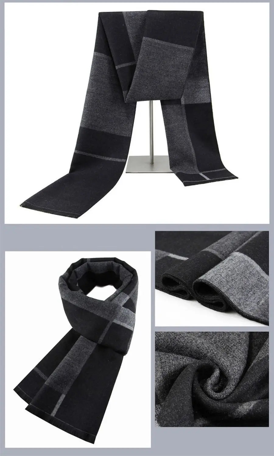 Men's Winter Faux Cashmere Scarf