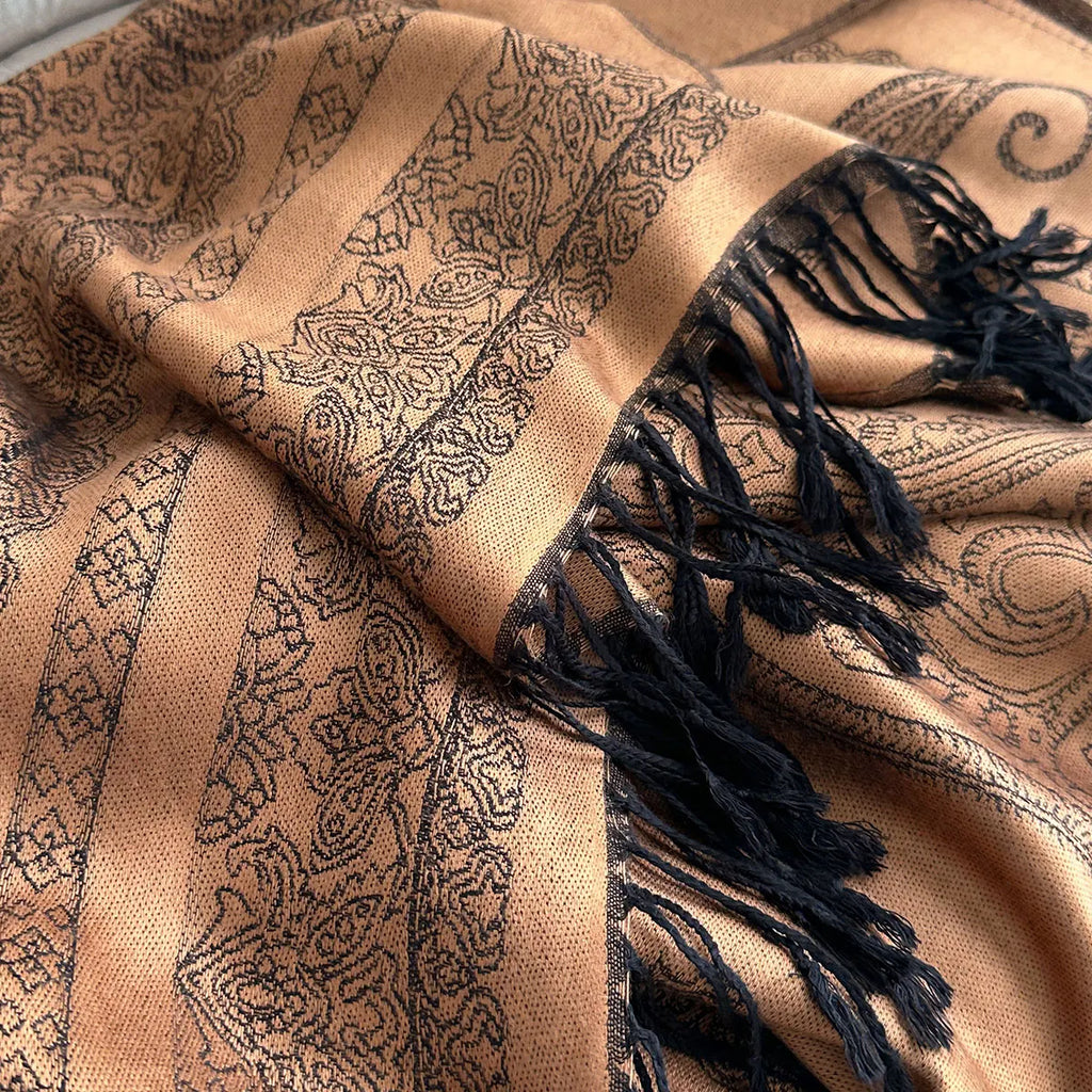 Fringed Paisley Shawl Scarf