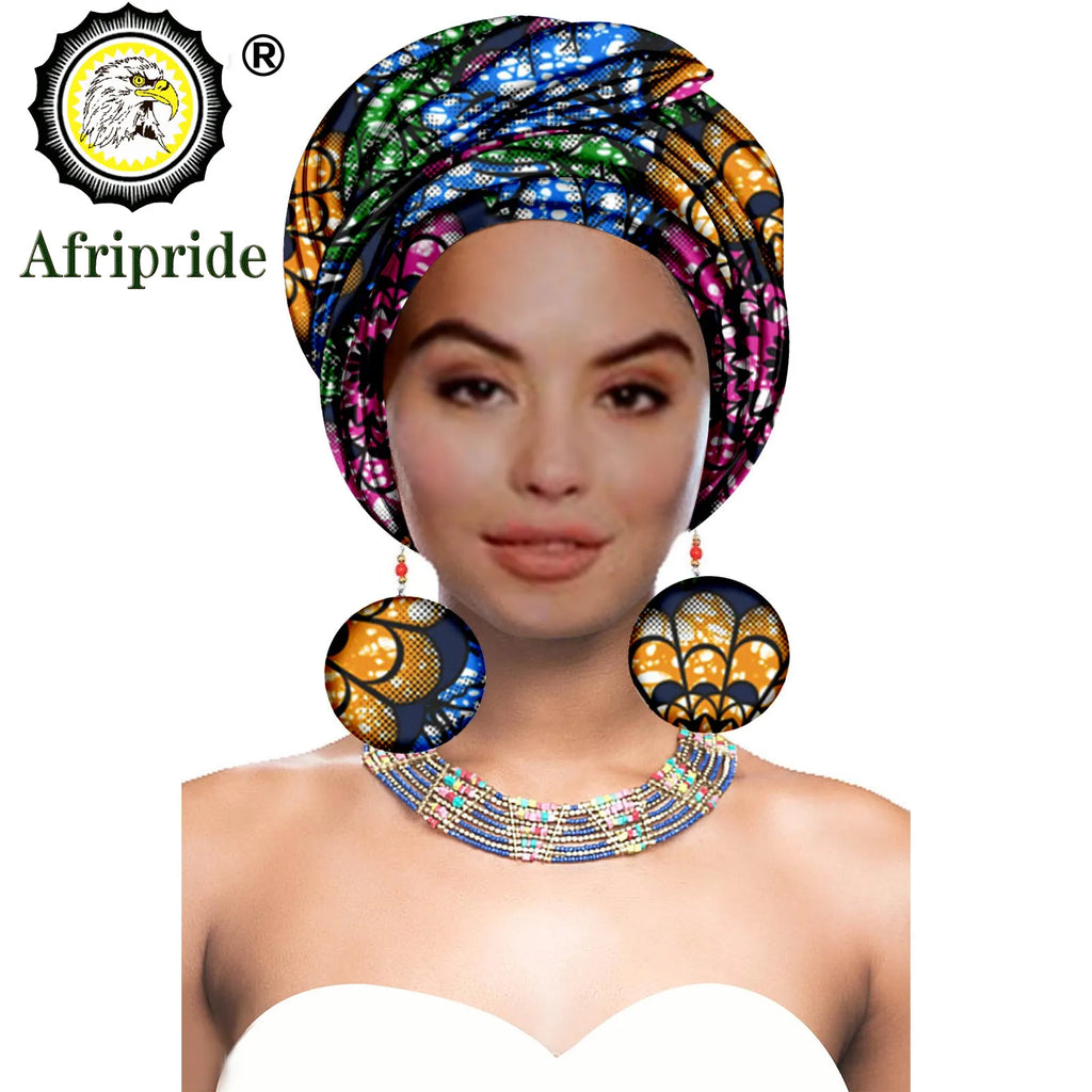 African Headwrap with Matching Earrings