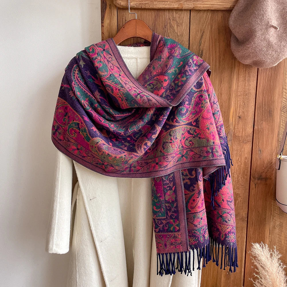 Paisley Fringed Shawl/Scarf
