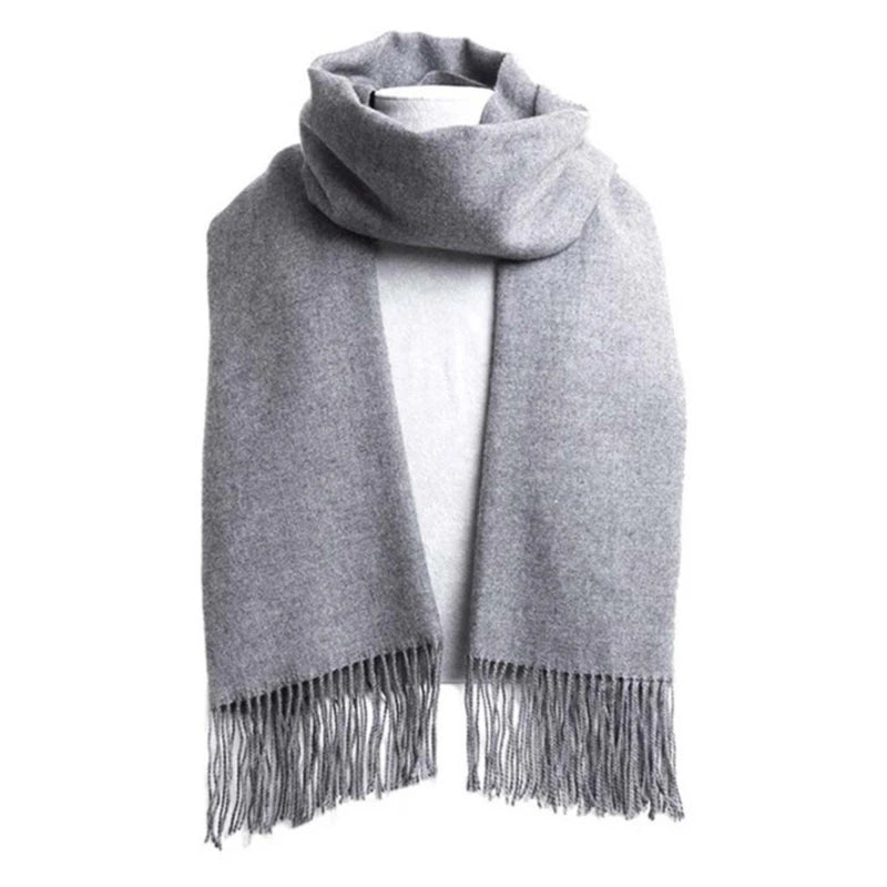 Wool Winter Soft Warm Thick Cashmere Long Tassel Shawl Scarf