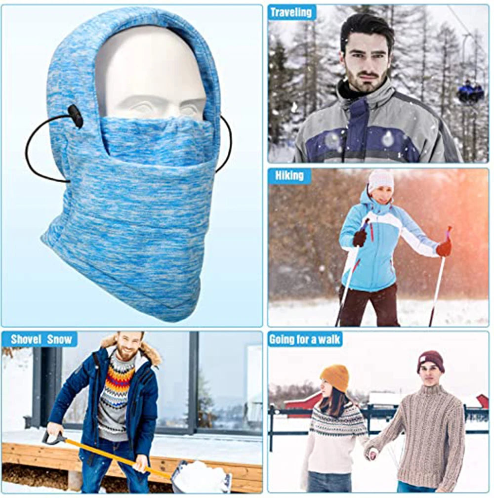 Winter Fleece Windproof Full Face Hooded Scarf
