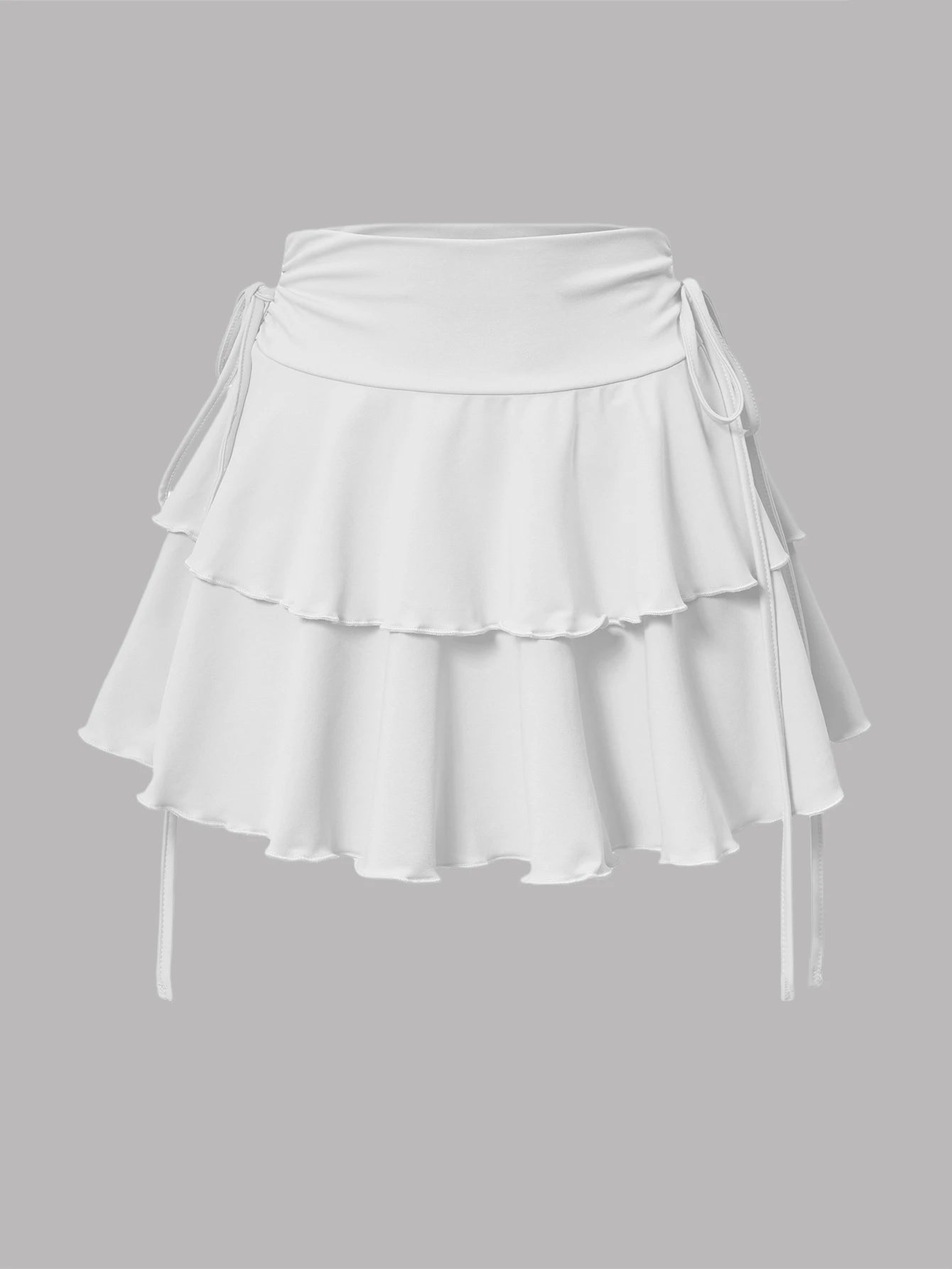 High Waist Laced Short Skirt