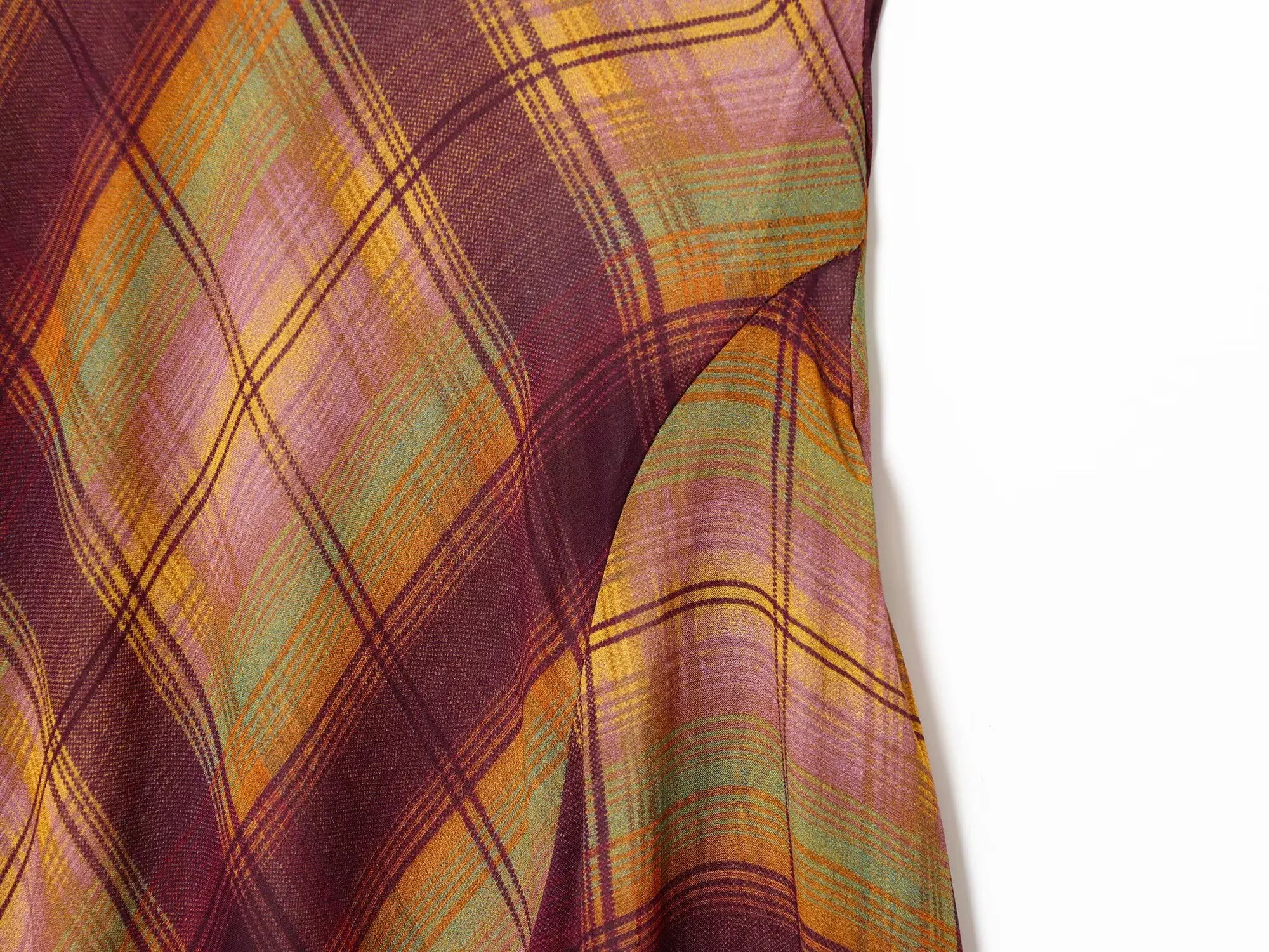 Checkered High Waist Floor Length Skirt