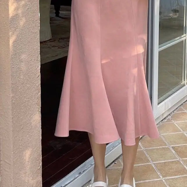 Woolen Pleated High-Waist Skirt