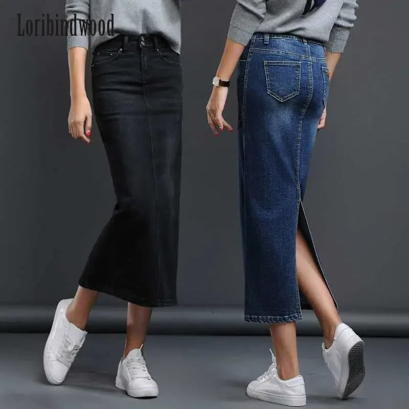 Denim High Waist Jean Skirt