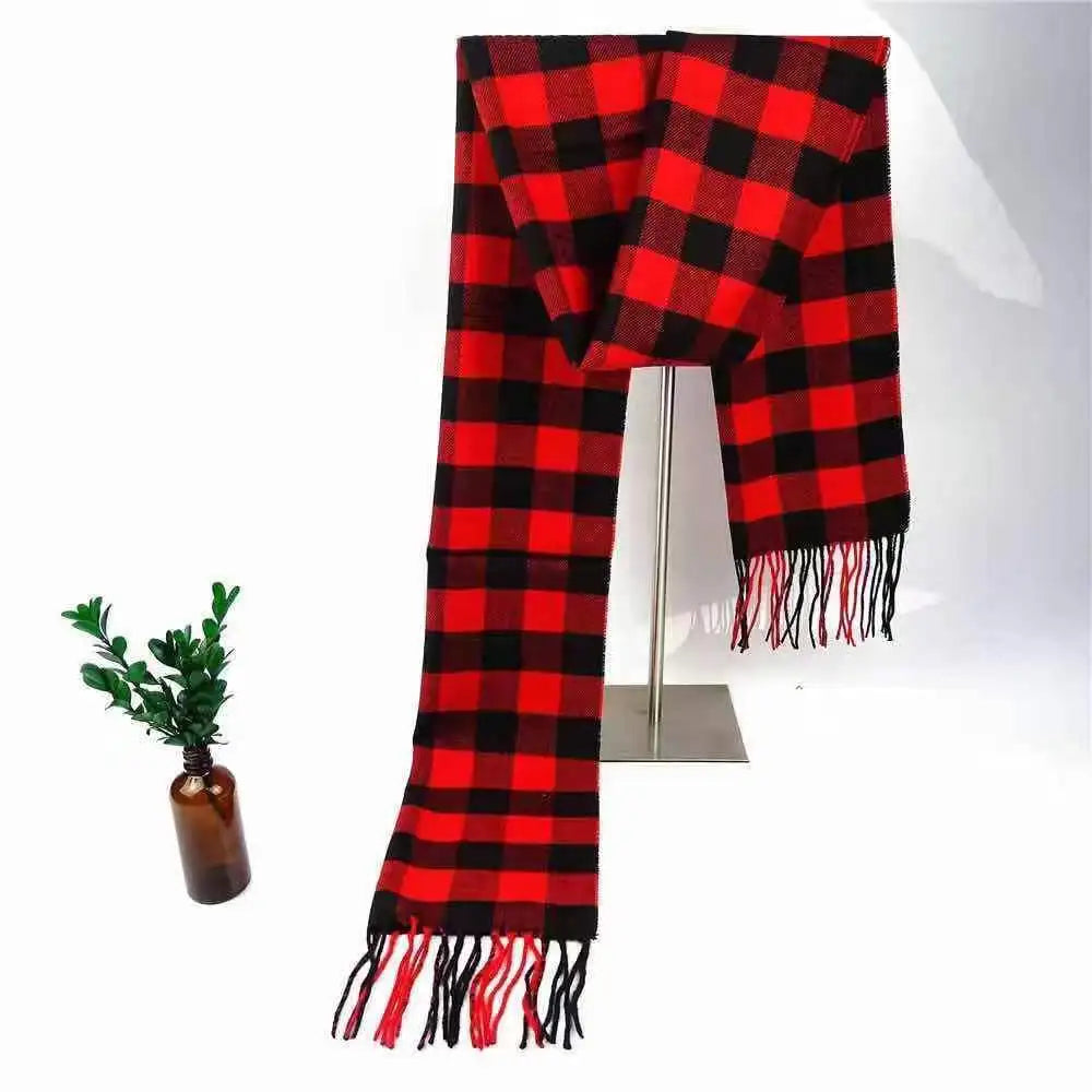 Men's Plaid & Striped Scarf