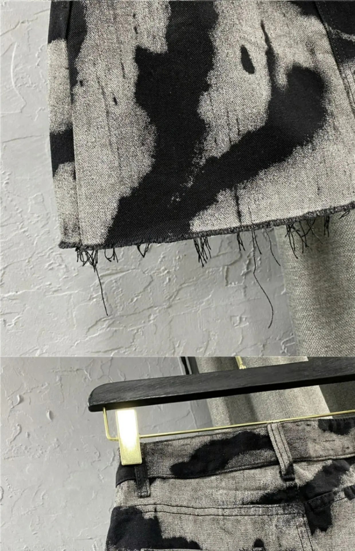 High Waist Slim Denim Skirt with Raw Edges