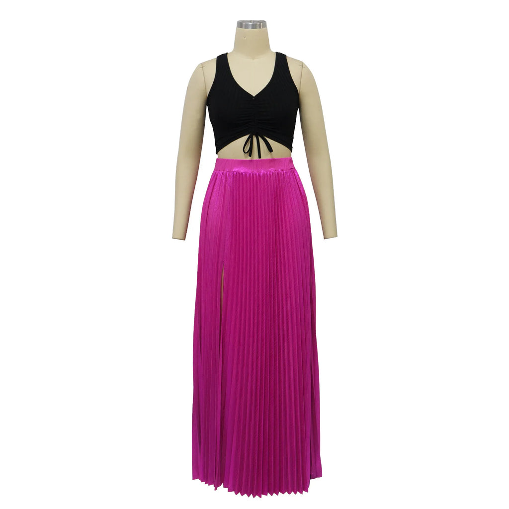 Floor Length High Waist Skirt