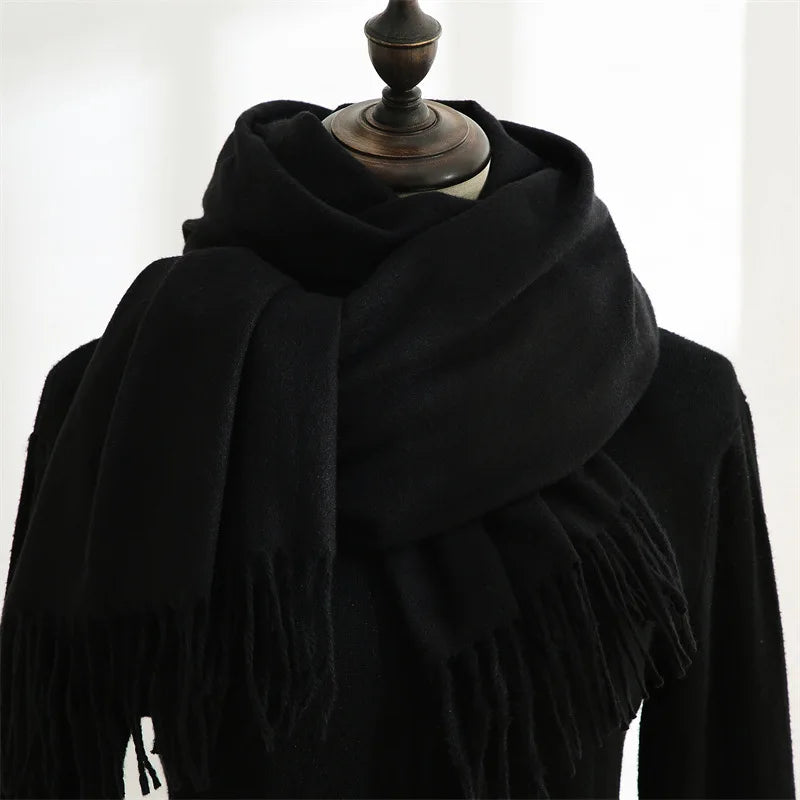 Unisex Cashmere Pashmina Scarf With Tassels