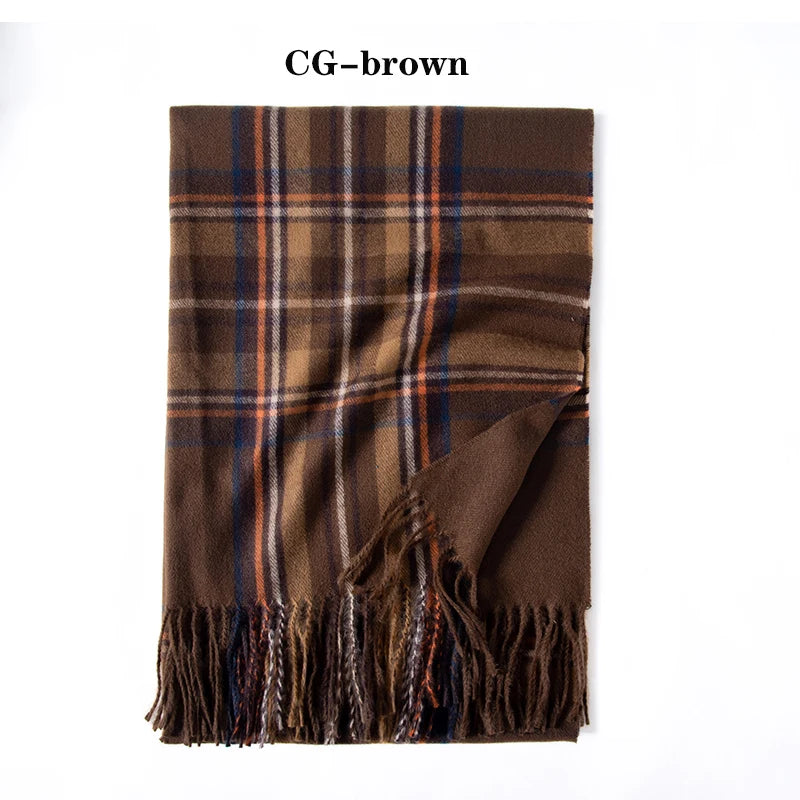Unisex Cashmere Pashmina Scarf With Tassels