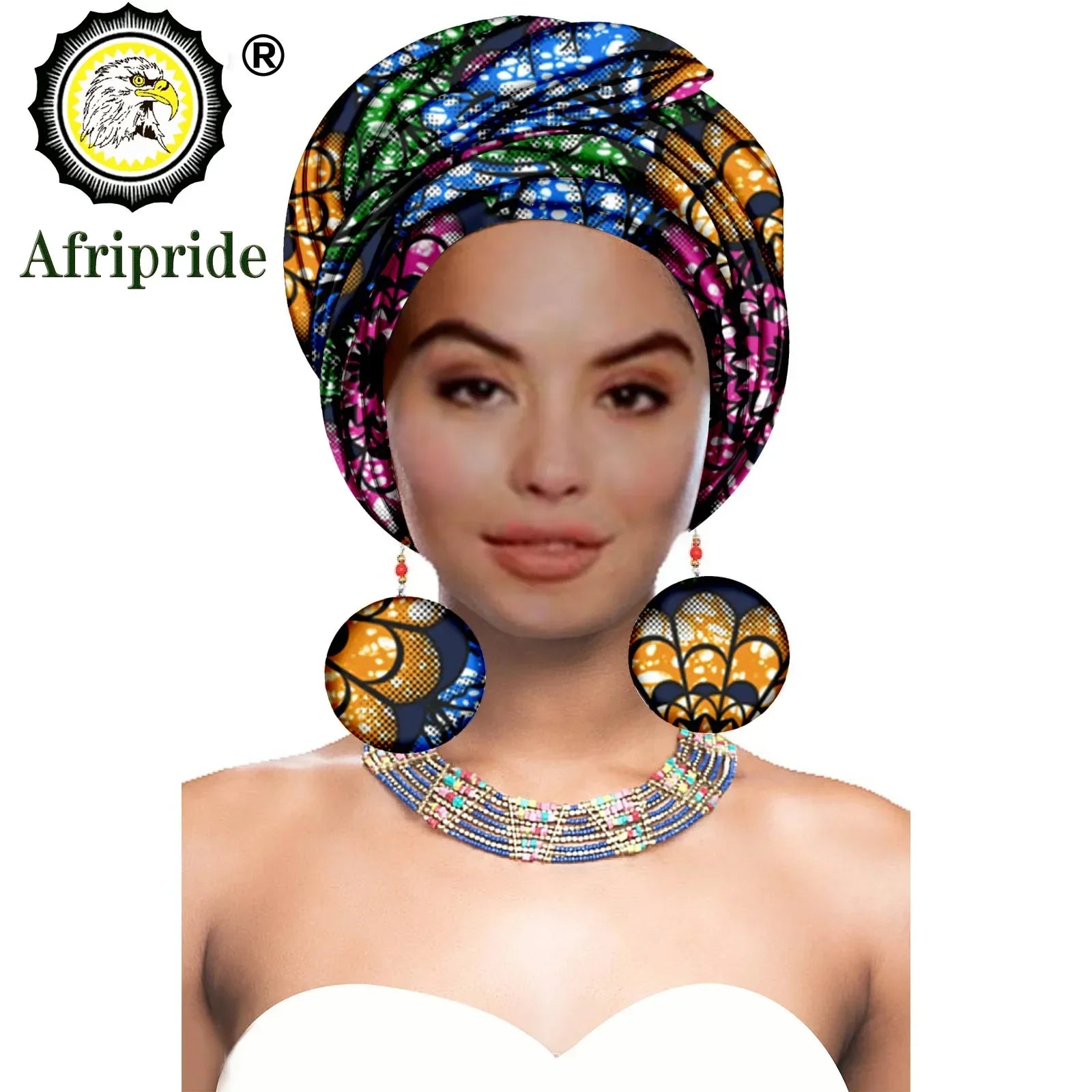 African Headwrap with Matching Earrings