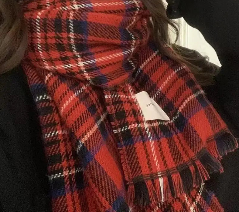 Fashionable Large Windproof Checkered Scarves