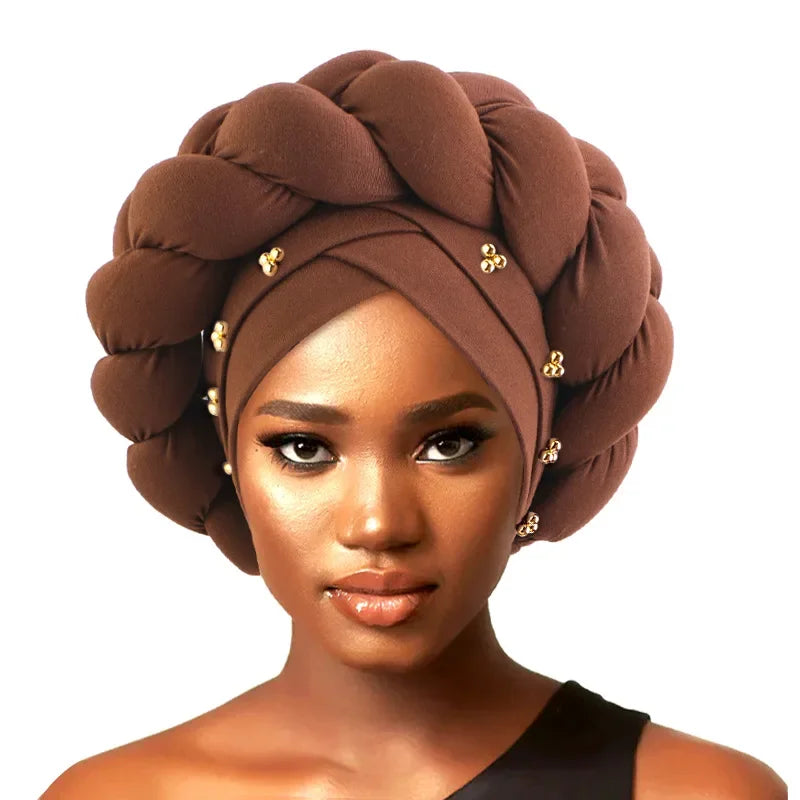 Soft Pre-Tied Twisted Solid Color Head Wrap