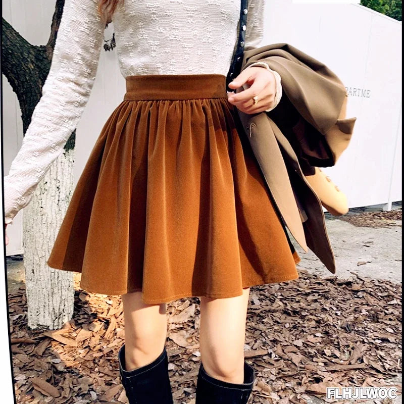 Velvet High-Waist Mini Skirt