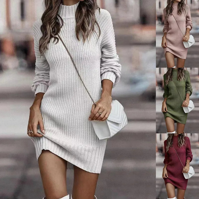 Women's Knitted Pullover Sweater Dress