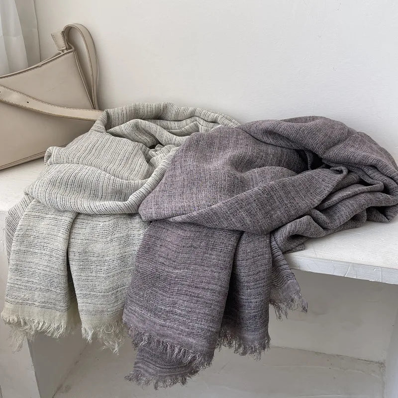 Fresh and Versatile Color Striped Scarf